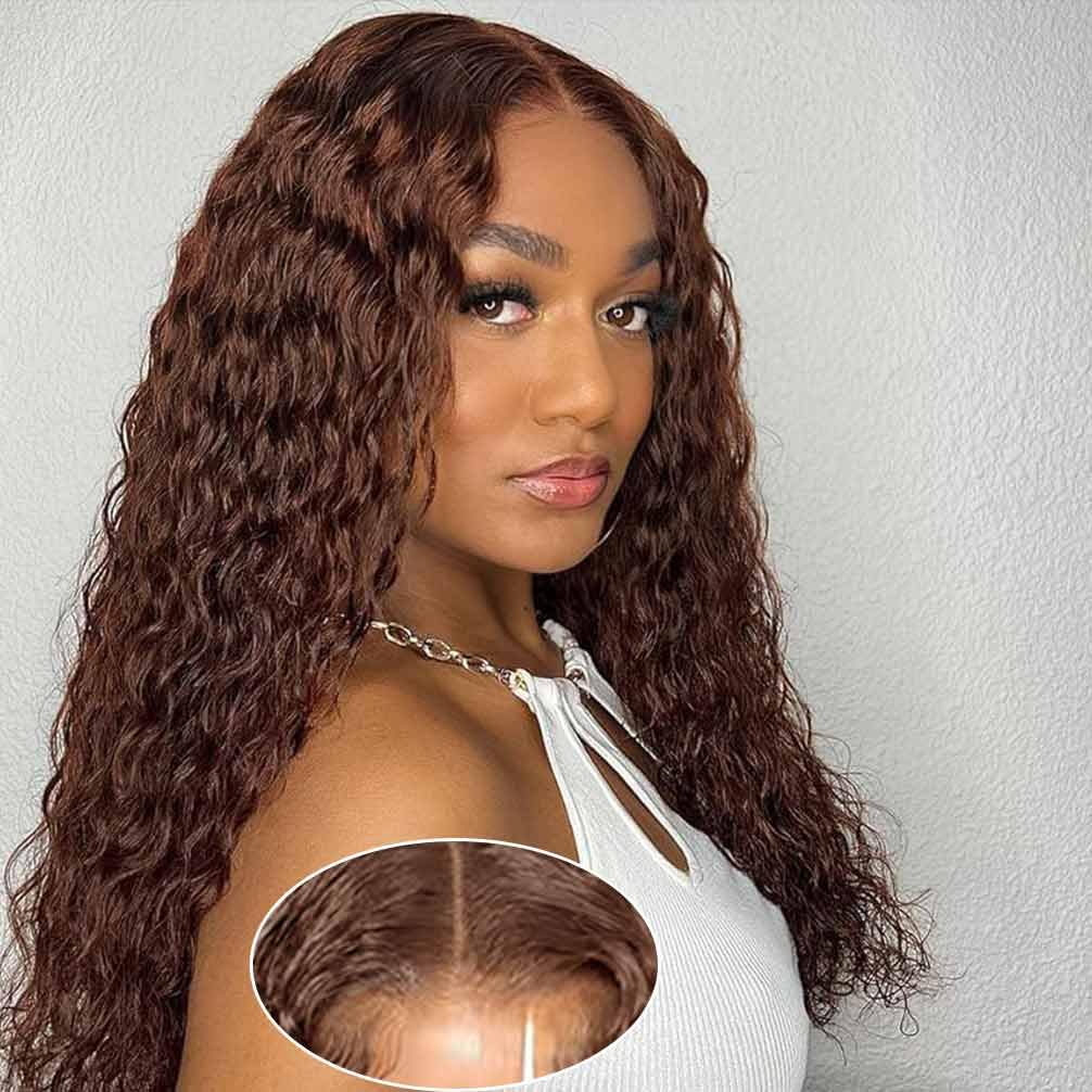 Wear and Go Glueless Wigs Human Hair Pre Plucked Pre Cut Lace Front Wigs for Black Women 180 Density Water Wave Bob Wig Human Hair Curly Wig (14 Inch)