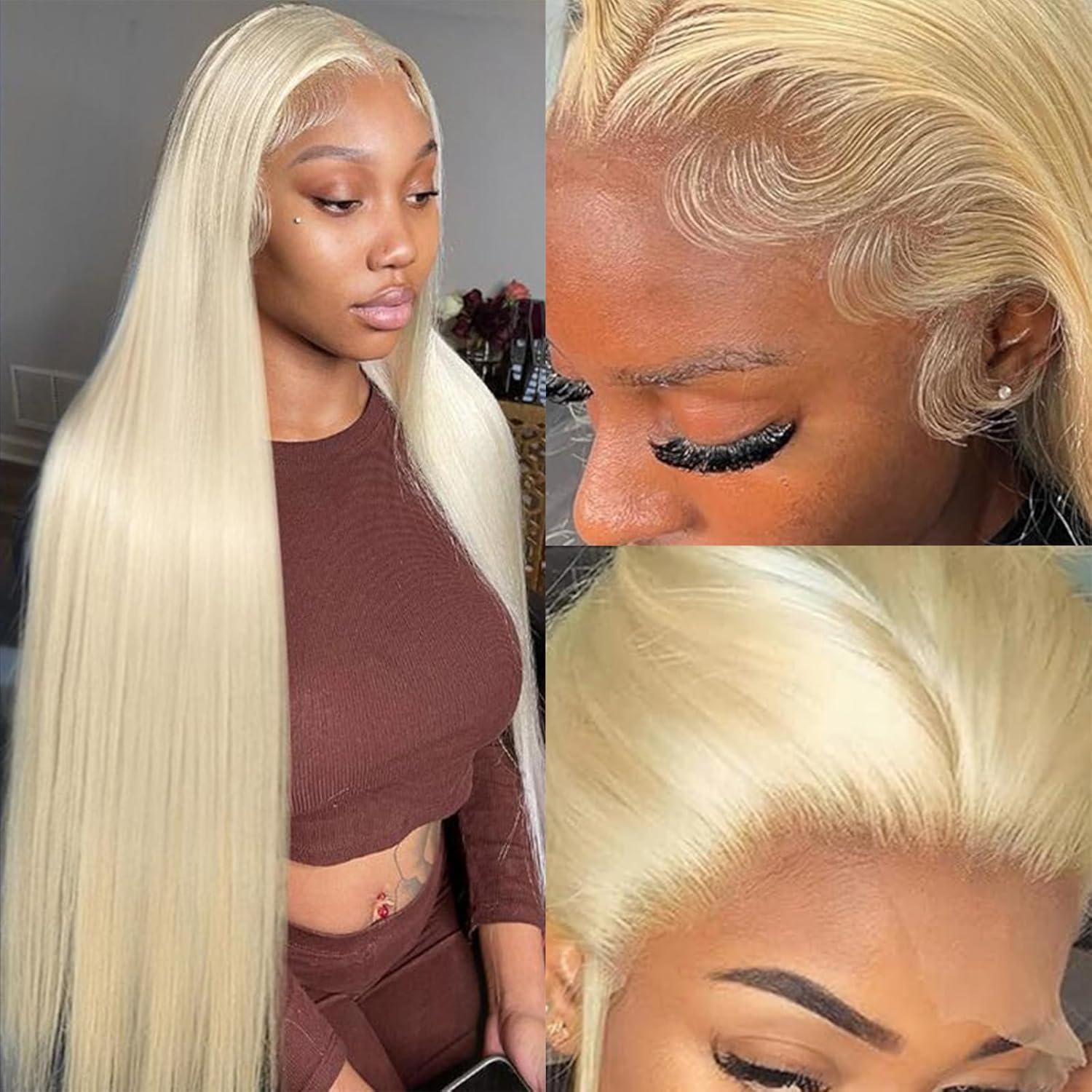 Straight Lace Front Wigs Human Hair 13x4 HD Transparent Lace Front Human Hair Wigs for Black Women Glueless Brazilian Virgin Hair Lace Frontal Wig 180% Density Pre Plucked with Baby Hair Hairline