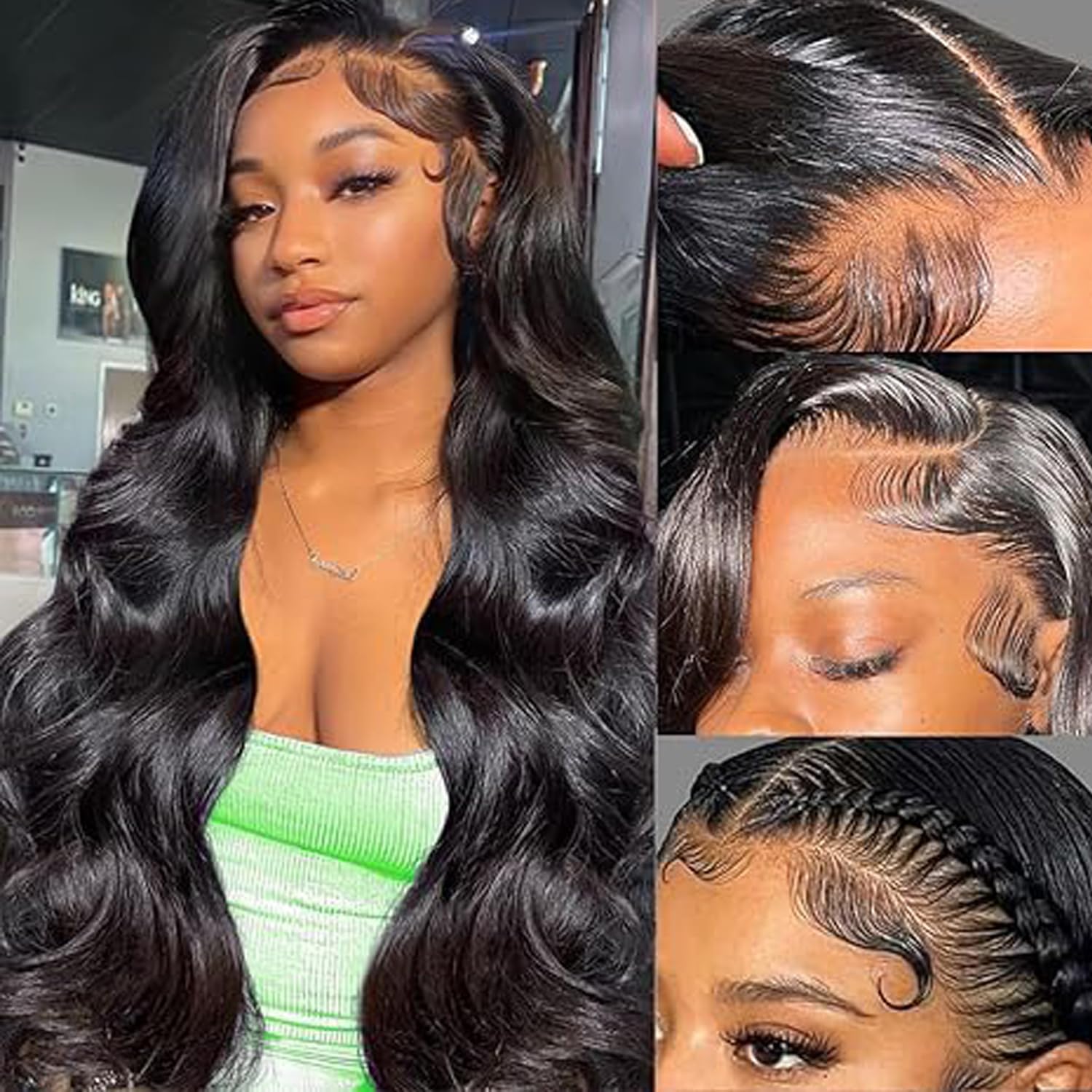 13x6 Body Wave Lace Front Wigs Human Hair Pre Plucked 200% Density Glueless Wigs Human Hair 26 Inch HD Transparent Lace Frontal Wigs Human Hair Wigs for Black Women With Baby Hair