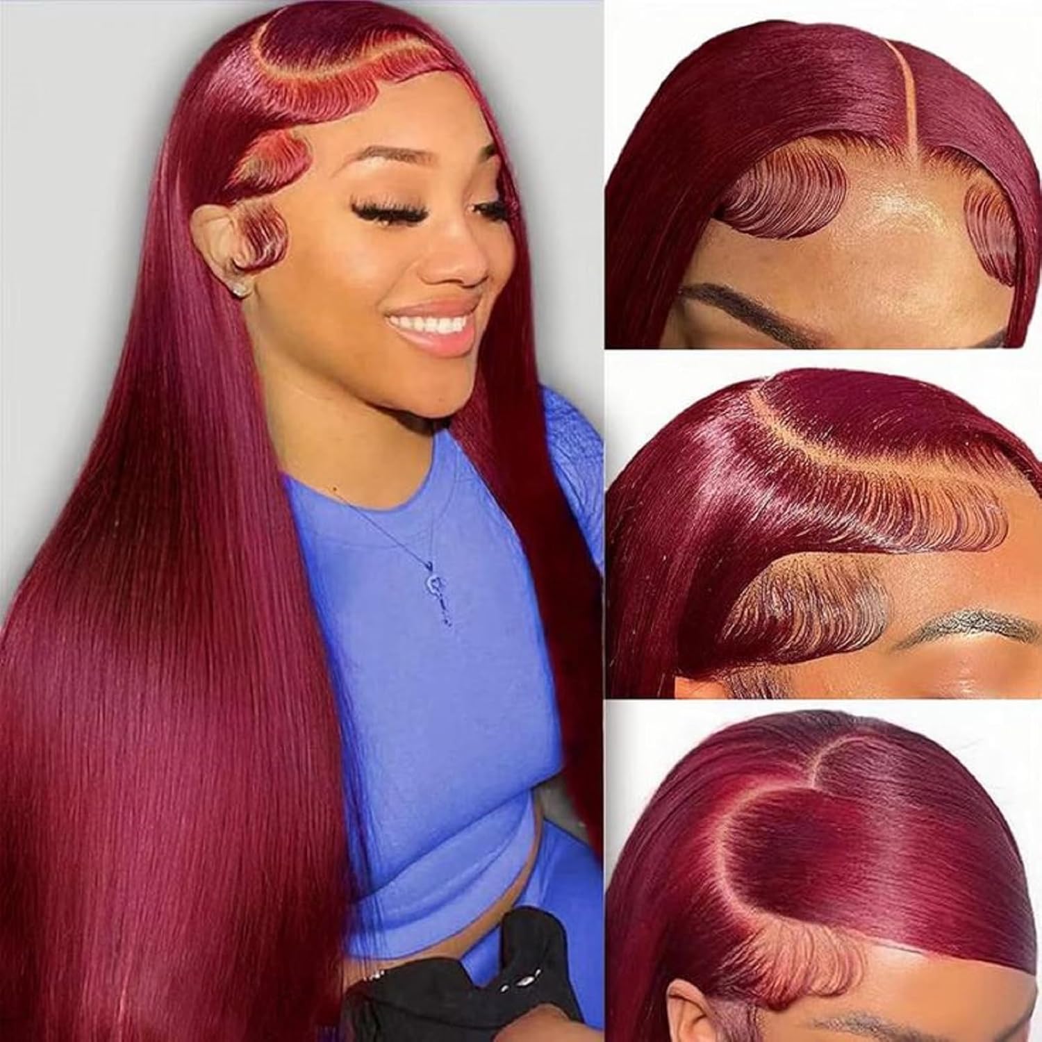 Straight Lace Front Wigs Human Hair 13x4 HD Transparent Lace Front Human Hair Wigs for Black Women Glueless Brazilian Virgin Hair Lace Frontal Wig 180% Density Pre Plucked with Baby Hair Hairline