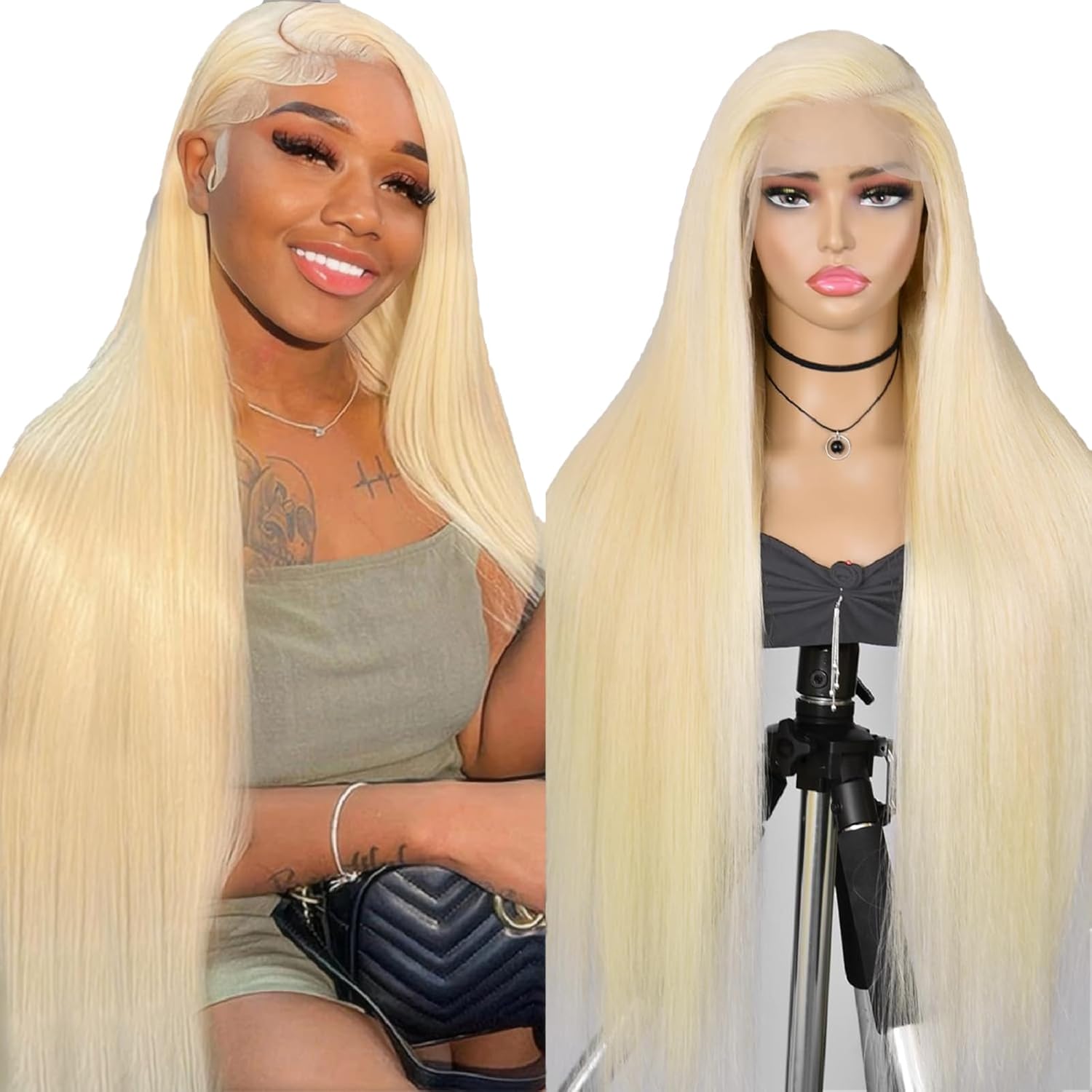 Straight Lace Front Wigs Human Hair 13x4 HD Transparent Lace Front Human Hair Wigs for Black Women Glueless Brazilian Virgin Hair Lace Frontal Wig 180% Density Pre Plucked with Baby Hair Hairline
