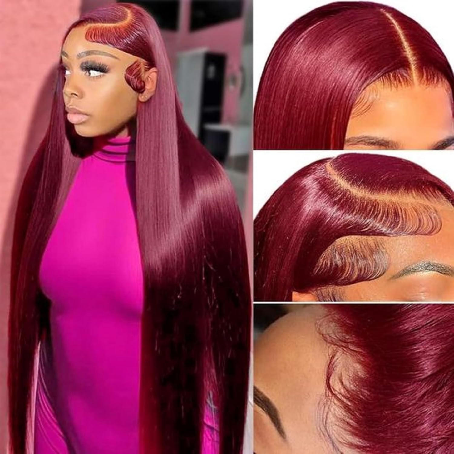 Straight Lace Front Wigs Human Hair 13x4 HD Transparent Lace Front Human Hair Wigs for Black Women Glueless Brazilian Virgin Hair Lace Frontal Wig 180% Density Pre Plucked with Baby Hair Hairline