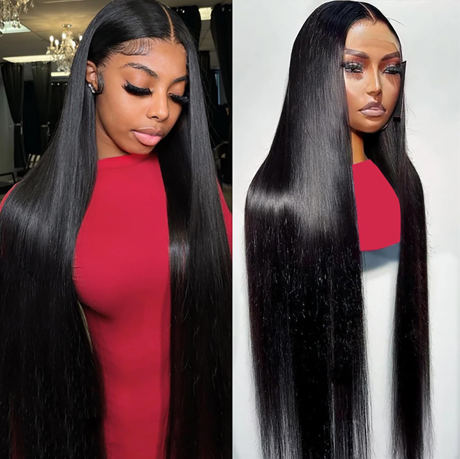 30 Inch 13x6 Lace Front Wigs Human Hair 200 Density Straight HD Lace Front Wigs Pre Plucked Straight Glueless Human Hair 13x6 HD Frontal Human Hair Wig for Women