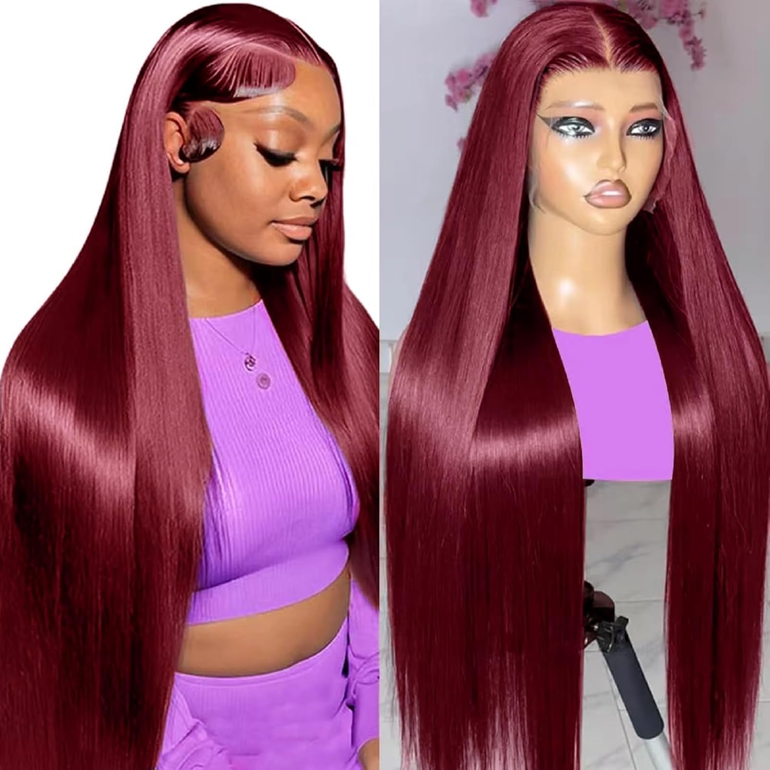 Straight Lace Front Wigs Human Hair 13x4 HD Transparent Lace Front Human Hair Wigs for Black Women Glueless Brazilian Virgin Hair Lace Frontal Wig 180% Density Pre Plucked with Baby Hair Hairline