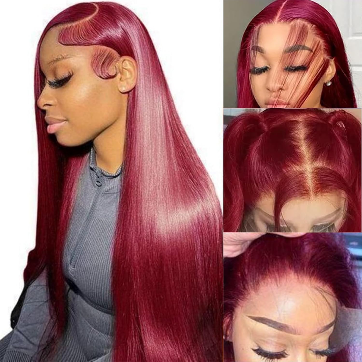 Straight Lace Front Wigs Human Hair 13x4 HD Transparent Lace Front Human Hair Wigs for Black Women Glueless Brazilian Virgin Hair Lace Frontal Wig 180% Density Pre Plucked with Baby Hair Hairline