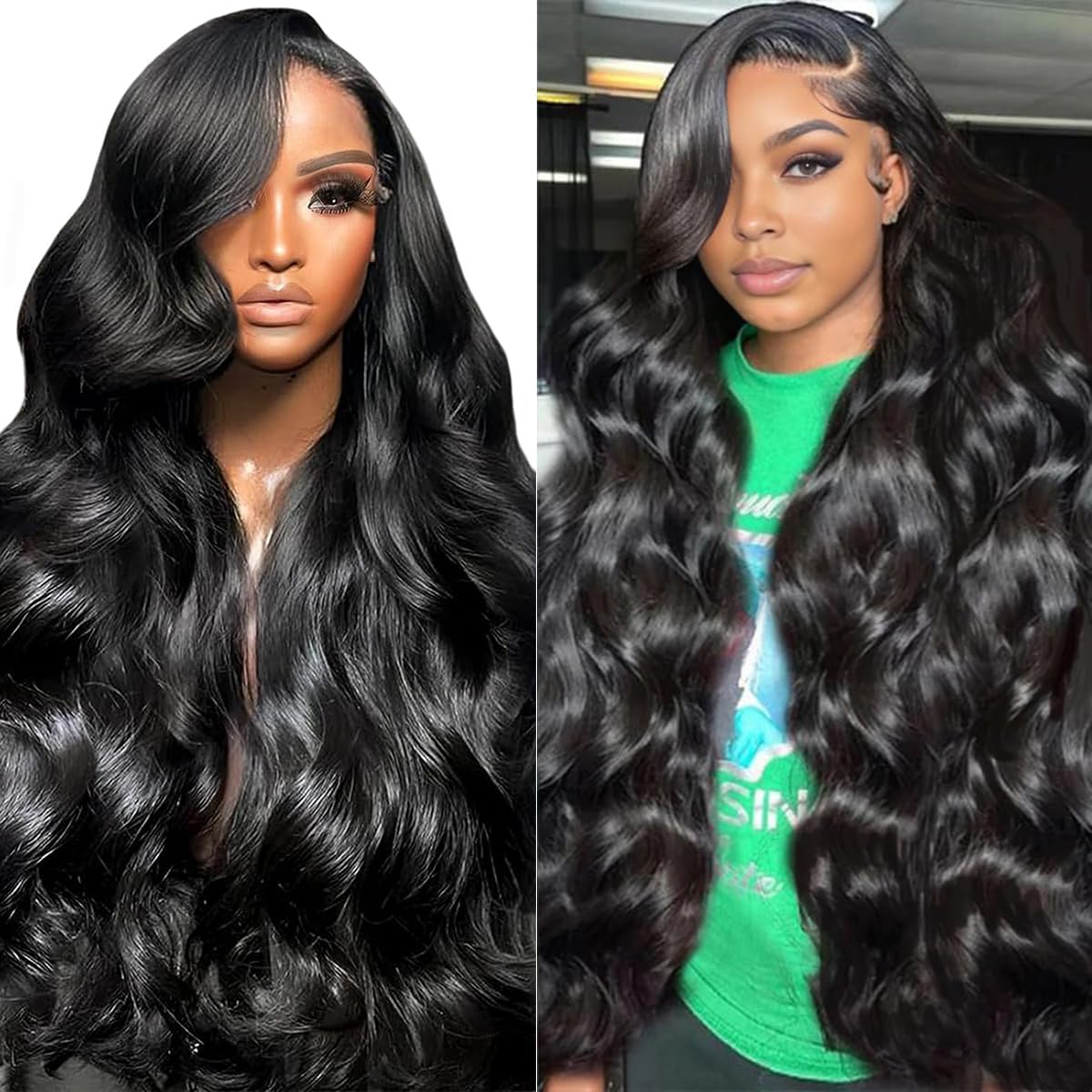 13x6 Body Wave Lace Front Wigs Human Hair Pre Plucked 200% Density Glueless Wigs Human Hair 26 Inch HD Transparent Lace Frontal Wigs Human Hair Wigs for Black Women With Baby Hair