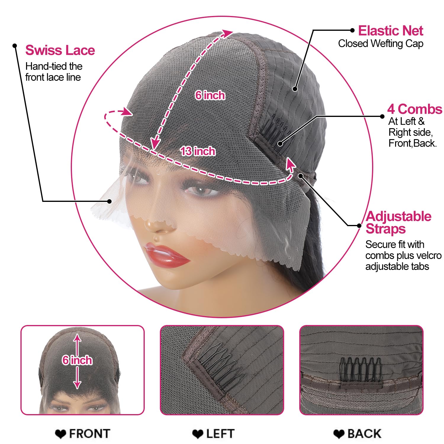 30 Inch 13x6 Lace Front Wigs Human Hair 200 Density Straight HD Lace Front Wigs Pre Plucked Straight Glueless Human Hair 13x6 HD Frontal Human Hair Wig for Women